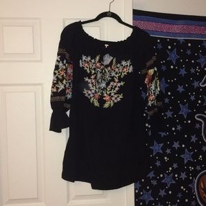 Free People Bell Sleeve off the shoulder dress